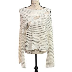 Buckle Exclusive Willow & Root Pointelle Keyhole Cropped Sweater